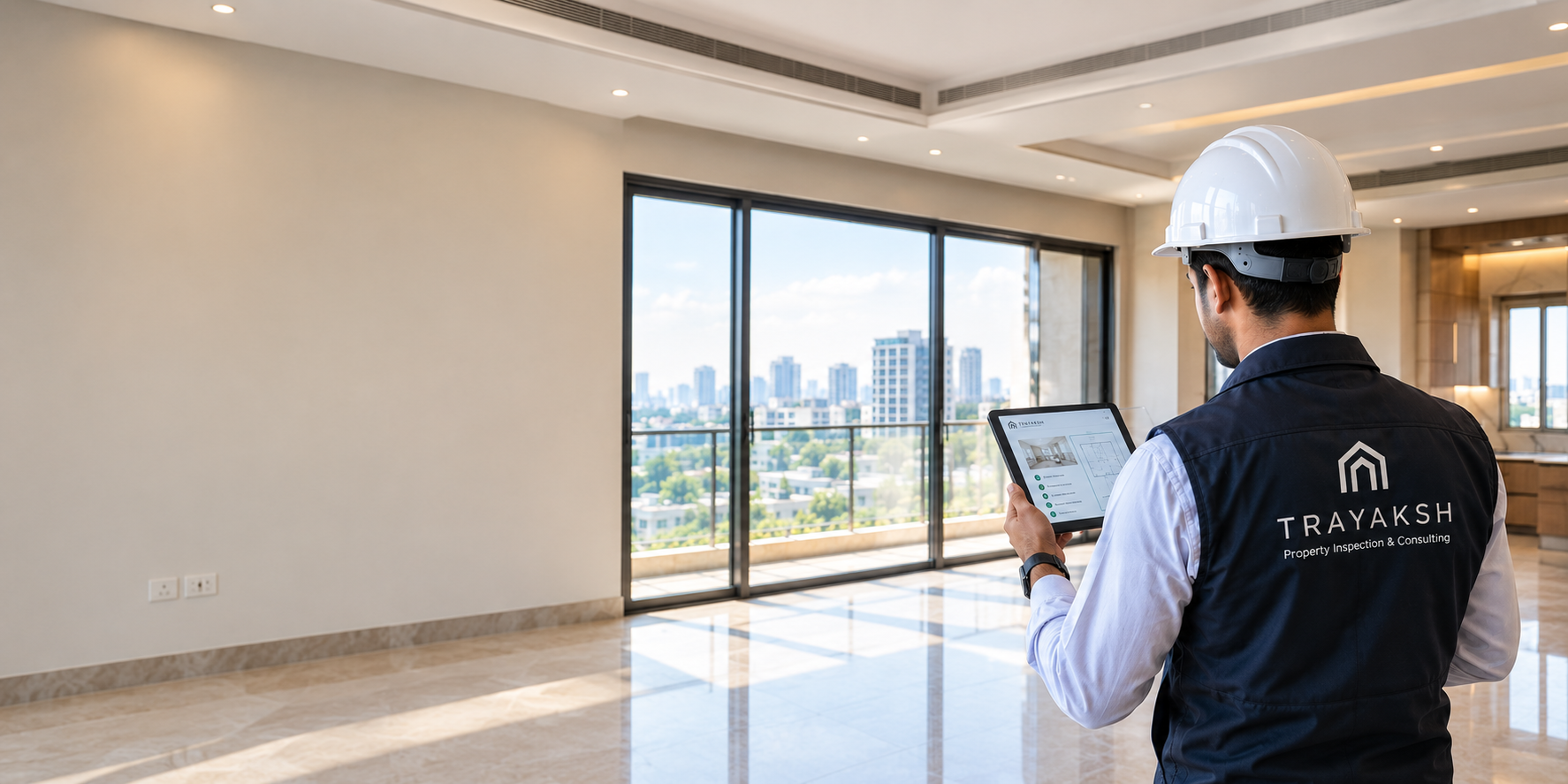Trayaksh Professional Property Inspector inspecting building