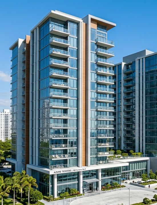 Modern residential apartment building inspected by Trayaksh